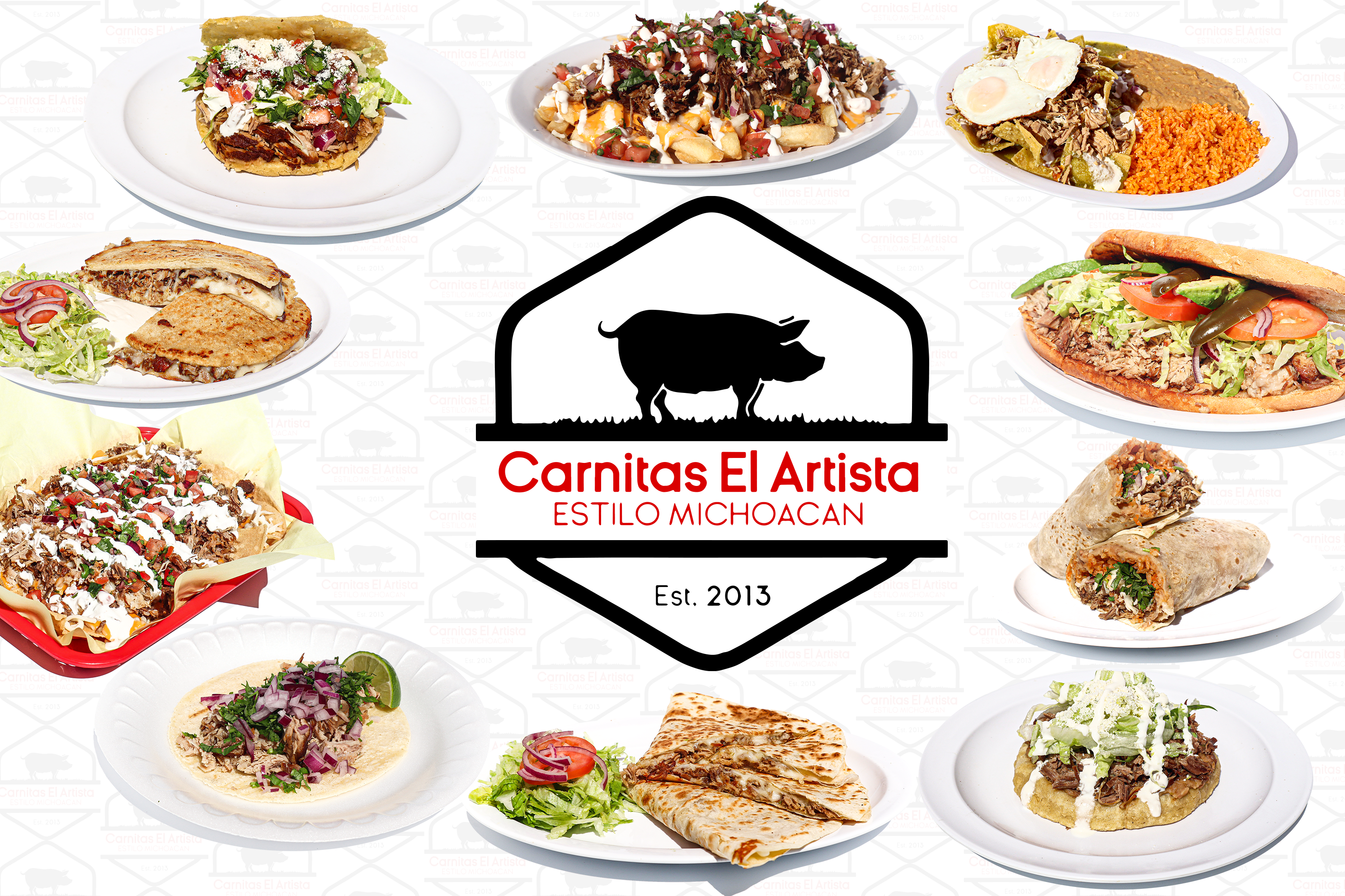 A selection of Carnitas El Artista favorites